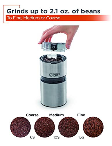  Tric Coffee Grinder Spice Grinder - Stainless Steel Blades Grinder For Coffee Bean Seed Nut Spice Herb Pepper, Brushed Stainless Steel Texture And Transparent Lid