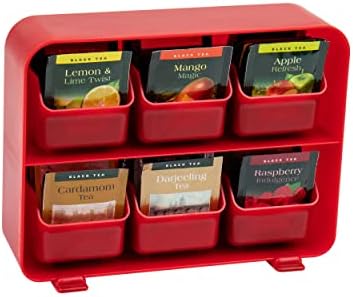  6 Drawer Tea Bag Holder And Organizer, Black