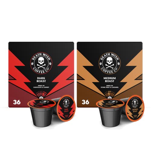  Single Serve Pods - Extra Kick Of Caffeine - Dark Roast Coffee Pods - Made With USDA Certified Organic, Fair Trade, Arabica And Robusta Beans (50 Count) - Packaging May Vary
