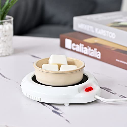  Candle Warmer Mug Warmer On Desk Heating, Electric Warmer For Home & Office (White)