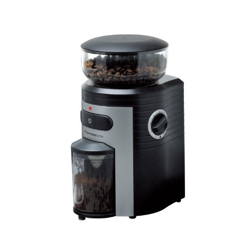  Professional Conical Burr Coffee Grinder, Black/Silver