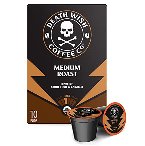  Single Serve Pods - Extra Kick Of Caffeine - Dark Roast Coffee Pods - Made With USDA Certified Organic, Fair Trade, Arabica And Robusta Beans (50 Count) - Packaging May Vary