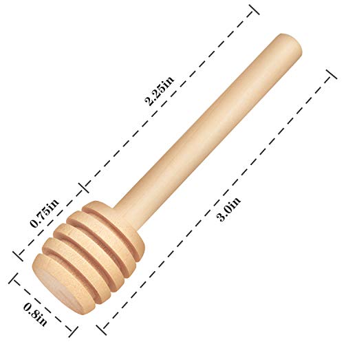  20Pcs Honey Dipper Sticks - Wooden Honey Dipper, 3 Inch Mini Honeycomb Stick, Honey Stirrer Stick For Honey Jar Dispense Drizzle Honey And Wedding Party Gift
