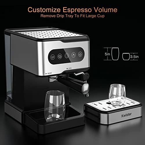  Espresso Machine 20 Bar Espresso Coffee Maker Cappuccino Machine With Milk Frother, Coffee Machine With Digital Touch Panel, 50 OZ Removable Water Tank, Stainless Steel