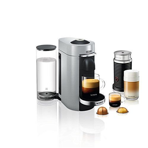De'Longhi Longhi ENV155SAECA Nespresso VertuoPlus Coffee & Espresso Maker With Aeroccino, Silver
