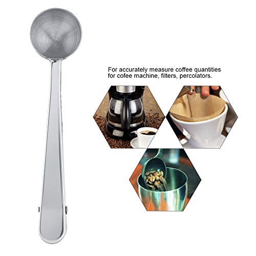  Coffee Scoop Clip, Multifunctional Stainless Steel Coffee Spoon With Sealing Clamp Scoop Cafe Tool Perfect For Coffee, Tea Kitchen Tools
