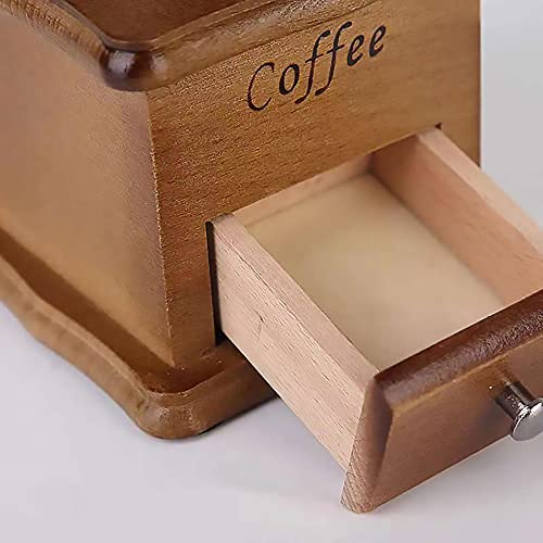  Ini Manual Coffee Grinder, Vintage Style Wooden Hand Grinder Hand Coffee Grinder Roller Classic Coffee Mill Hand Crank Coffee Grinders For Drip Coffee French Press