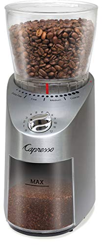  575.05 Infinity Plus Conical Burr Grinder, Stainless Steel Bundle East Coast Blend Coffee Beans And Coffee Grinder Dusting Brush (3 Items)