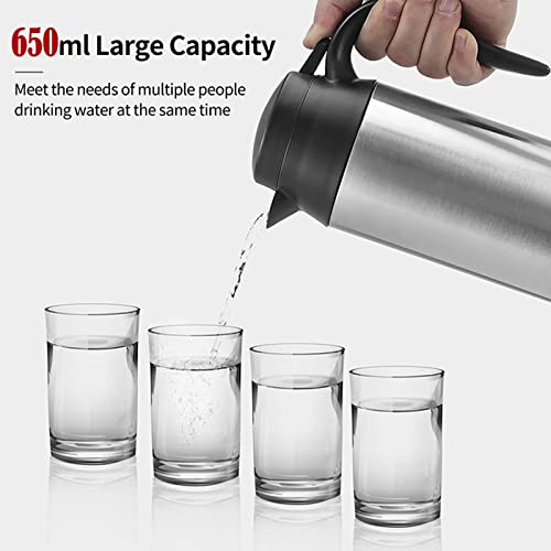  Car Kettle Boiler Sunsbell 650ml Car Heating Travel Cup Stainless Steel Mug Car Coffee Cup Warmer With DC 12V Charger For Car (Kettle Boiler)