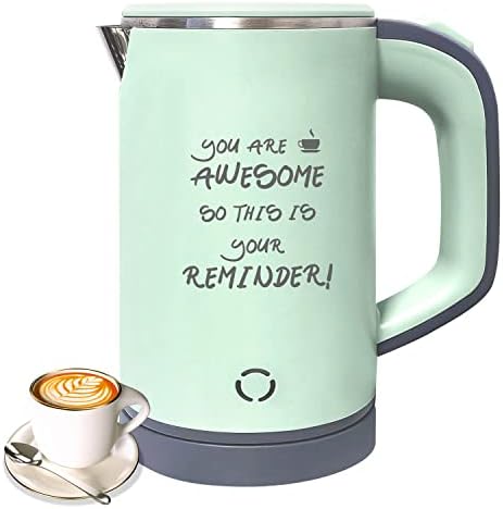  Small Electric Tea Kettle, 0.8L Portable Travel Hot Water Boiler Stainless Steel,Low Power Cordles Mini Electric Coffee Kettle Auto Shut-off,Gift For Camping, Travel, Office And Student Dormitory