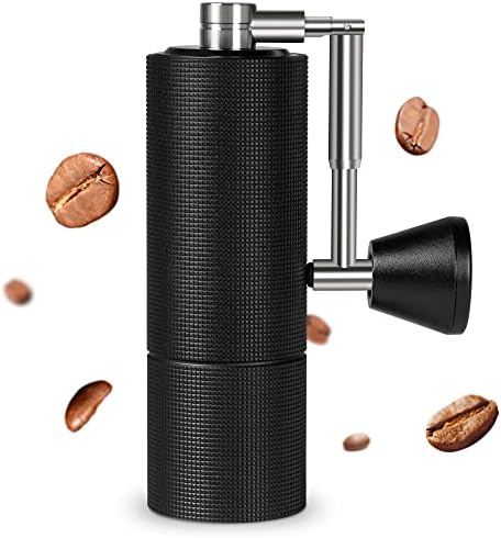  Chestnut C3 PRO Manual Coffee Grinder, Stainless Steel Conical Burr Coffee Grinder, Hand Coffee Grinder With Foldable Handle And Adjustable Setting, For Espresso To French Press - Black