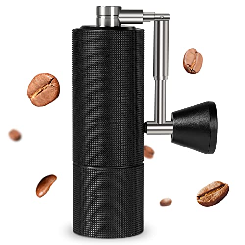  Chestnut C3 PRO Manual Coffee Grinder, Stainless Steel Conical Burr Coffee Grinder, Hand Coffee Grinder With Foldable Handle And Adjustable Setting, For Espresso To French Press - Black
