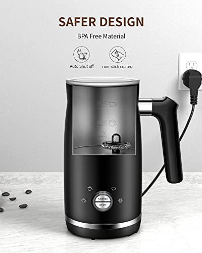  Electric Milk Frother And Steamer, 4 In 1 Large Capacity 10.2 Oz/300ml Cold/Hot Automatic Milk Frother & Warmer, Foam Maker For Coffee, Cappuccino, Latte, Macchiato, Chocolate