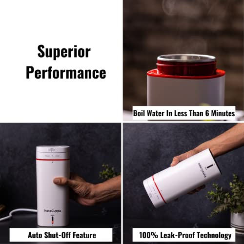  Portable Electric Kettle, Travel Electric Water Bottle For Boiling Hot Water With Cool Touch Exterior, Automatic Shut Off, Dry Boil Protection, 6 Mins Fast Boil Time, 500 ML, 300 Watts