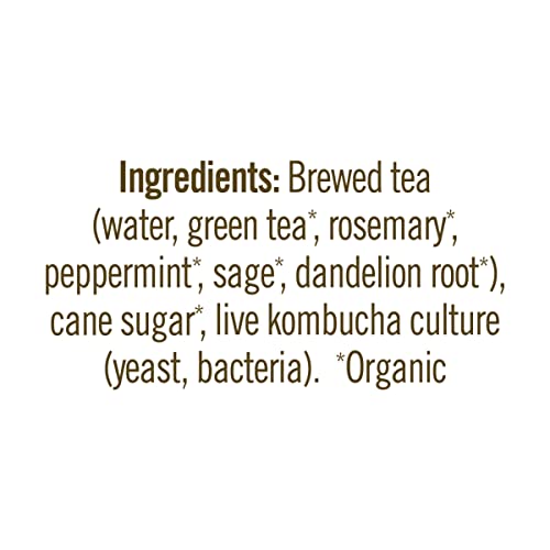  . Kombucha, Organic, Raw & Probiotic - Clear Mind Kombucha Cans- Green Tea With Rosemary, Peppermint And Sage - 4 Pack, 12 Fl Oz. Cans