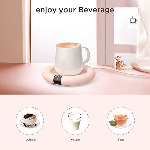  Coffee Mug Warmer, 2022 EasyAcc Coffee Warmer For Desk [with Silicon Cup Lid] Smart Mug Warmer Auto Shut Off, 3 Temp Setting To 167℉, Touch Switch, LED Display Cup Warmer For Office Home -Coffee Gift