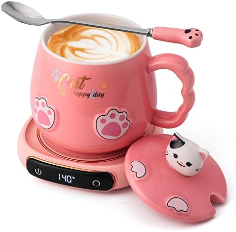  Coffee Mug Warmer & Best MOM Ever Mug Set, Electric Cup Warmer For Desk Office Home, Beverage Warmer With 2 Temperature Setting, 8-Hours Auto Shut Off, Best Mothers Day Mom Gifts From Daughter Son