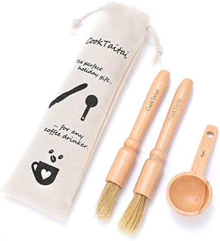  Plastic Coffee Scoops, 2 Tbsp Coffee Scoop With Brush & Espresso Grinder Brush For Ground Coffee Cleaning Tea Power, Coffee Tool For Barista Home Kitchen Café,4 Pack