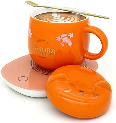  Coffee Warmer With Mug - Cute Coffee Cups Cat Mug Cup Warmer Mug Warmer For Desk Coffee Cup For Women Smart Coffee Mug Warmer Coffee Mug Warmer Is The Gift With Gift Box Pink