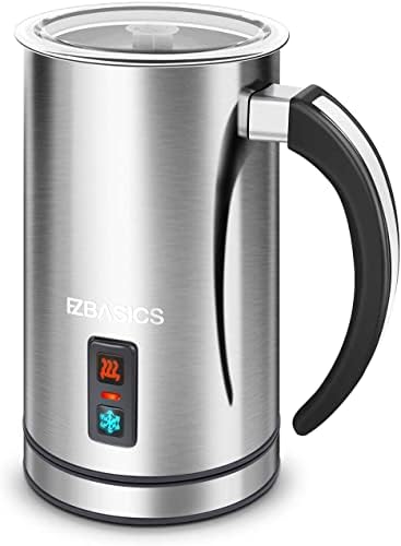  Milk Frother, EZBASICS Electric Milk Steamer Stainless Steel, 8oz/237ml Automatic Hot And Cold Foam Maker, Milk Warmer For Coffee, Latte, Cappuccinos With Two Whisks For Frothing And Heating Milk