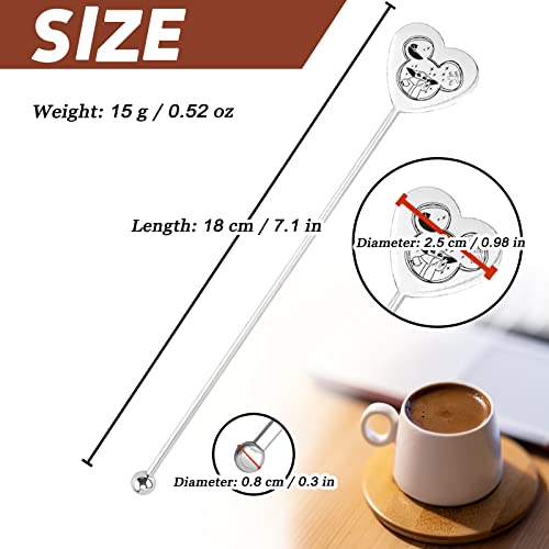  Funny Coffee Stir Sticks Engraved With Love You More Stainless Steel Reusable Beverage Drink Stirrer, Novelty Humor Gift For Tea Coffee Lover Men Women Dad Mom Xmas Birthday