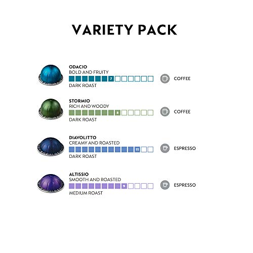Nespresso Capsules VertuoLine, Intense Variety Pack, Dark Roast Coffee, 40 Count Coffee Pods, Brews 7.77 Ounce And 1.35 Ounce, 10 Count (Pack Of 4)