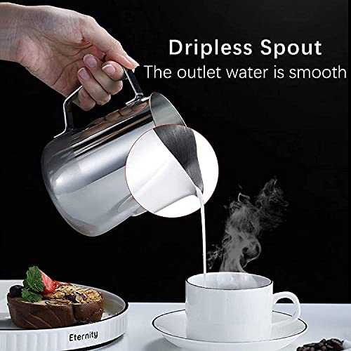  Milk Frothing Pitcher 304 Stainless Steel Milk Frother Cup 20 Oz (600ml) For Coffee Arts/Espresso/Cappuccino