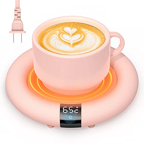  Coffee Mug Warmer, 2022 EasyAcc Coffee Warmer For Desk [with Silicon Cup Lid] Smart Mug Warmer Auto Shut Off, 3 Temp Setting To 167℉, Touch Switch, LED Display Cup Warmer For Office Home -Coffee Gift