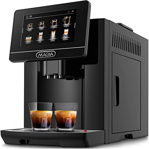  Magia Super Automatic Coffee Espresso Machine - Durable Automatic Espresso Machine With Grinder - Espresso Coffee Maker With Easy To Use 7” Touch Screen, 20 Coffee Recipes, 10 User Profiles