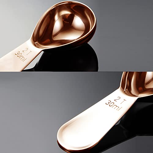  Short Handle Coffee Scoop For Ground Coffee Rose Gold 2 Tbsp Stainless Steel Measuring Coffee Spoon Coffee Bean Tea Sugar Flour Liquid