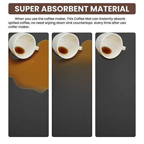  Coffee Mat, Coffee Bar Mat For Countertop(12"x19''), Anti-Slip Absorbent Dish Drying Mat For Kitchen, Suitable For Coffee Machine, Coffee Maker, Coffee Pot, Espresso Machine, Dish Rack