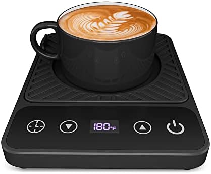  Cup & Mug Coffee Warmer For Desk, Electric Beverage & Candle Warmer With Auto Off, Smart Kitchen Gadget For Heating Coffee, Hot Chocolate, Tea, And Milk (Cup Excluded, Black)