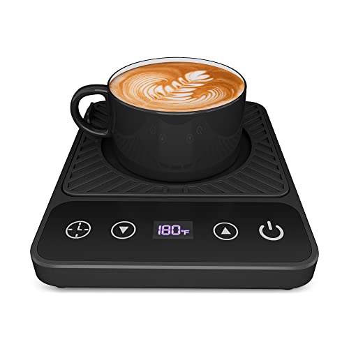  Cup & Mug Coffee Warmer For Desk, Electric Beverage & Candle Warmer With Auto Off, Smart Kitchen Gadget For Heating Coffee, Hot Chocolate, Tea, And Milk (Cup Excluded, Black)