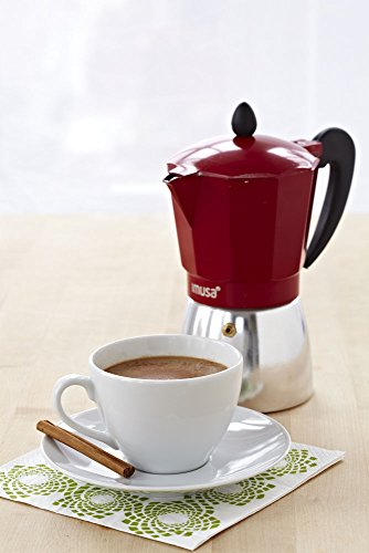  USA Red Aluminum Stovetop 6-cup Classic Italian And Cuban Espresso Maker (B120-43T)