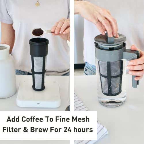  Patented Deluxe Cold Brew Coffee Maker, 1 Quart, Black