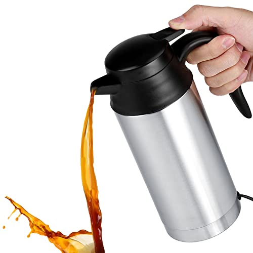  Car Electric Kettle,12V 750ml Stainless Steel Electric Kettle,Car Heating Cup Coffee Mug Travel Mug,Water Milk Heating Kettle For Camping