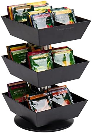  6 Drawer Tea Bag Holder And Organizer, Black