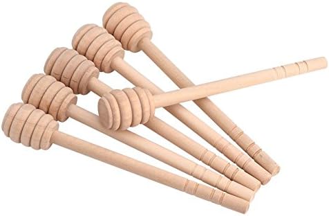  Honey Dipper Sticks, 50Pcs/set Household Wooden Mini Jam Honey Dipper Jar Dispensing Collecting Stirring Rod Stick(15cm / 5.9inch)