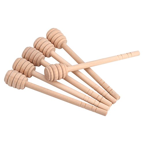  Honey Dipper Sticks, 50Pcs/set Household Wooden Mini Jam Honey Dipper Jar Dispensing Collecting Stirring Rod Stick(15cm / 5.9inch)