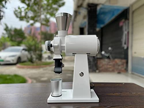  Titanium Alloy Flat Knife 90mm Grinder Hand Pour SOE Coffee Grinder Electric Commercial Tea Grinder 400W (Color : White, Size : EU_220V)