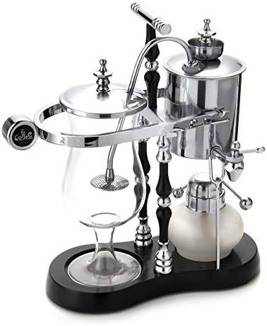  Belgian/Belgium Family Balance Siphon/Syphon Coffee Maker, Elegant Double Ridged Fulcrum With Tee Handle (Classic Gold)