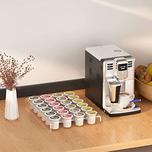  Acrylic K Cup Drawer Organizer, Clear K Cup Organizer Tray For Drawer Or Countertop Storage, Hold 24 Coffee Capsules,K Cup Coffee Pod Holder For Office And Kitchen K Cup Storage (9.6x13.2Inches)