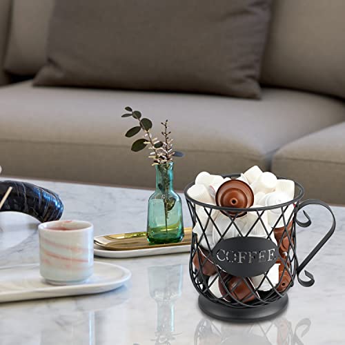  K Cup Holder Coffee Pod Holders For 35 Kcups Keurig Storage Organizer Coffee Bar Accessories For Counter - Matte Black