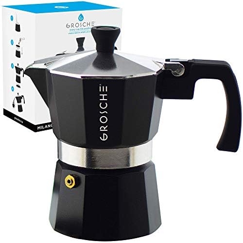  Milano Stovetop Espresso Maker Moka Pot 6 Espresso Cup - 9.3 Oz, White - Cuban Coffee Maker Stove Top Coffee Maker Moka Italian Espresso Greca Coffee Maker Brewer Percolator