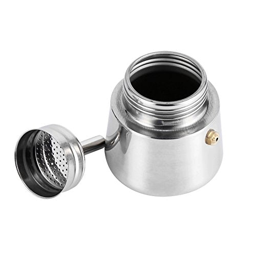  Stovetop Espresso Maker, 100ml/200ml/300ml/450ml Stainless Steel Moka Pot Cup Coffee Maker Stove Home Office Use (100ml)