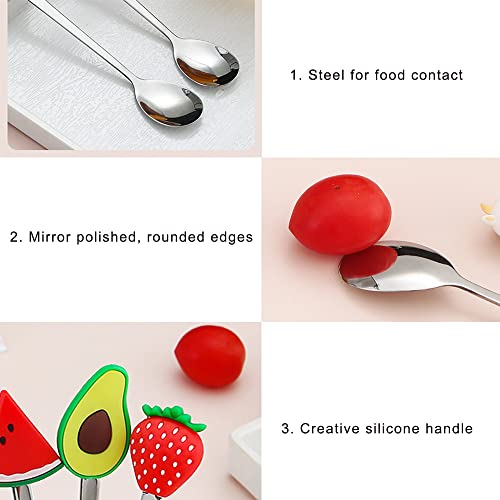  ELANE 9 Coffee Spoons, Fruit Spoons, Creative And Cute, Suitable For Families, Coffee Shops, Bars, Milk Tea Shops, Etc.
