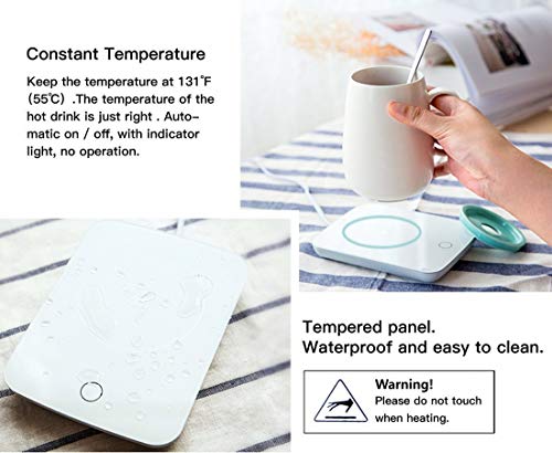  Coffee Warmer For Desk Mug Warmer With Automatic Shut Off Coffee Cup Warmer Keep Coffee, Beverage, Milk, Tea And Hot Chocolate Warm (White)