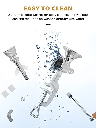  Grain Mill Hand Poppy Seed Grinder Mill Stainless Steel Coarseness Adjustable Table Clamp Hand Crank 50g Small Hopper For Pepper Corn Wheat Barley Soybeans Chickpeas Bird Feed