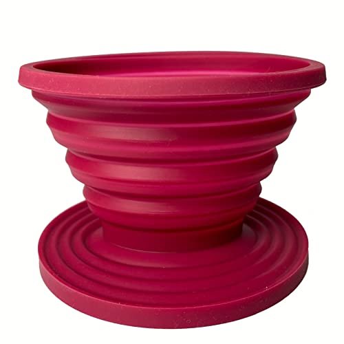  Collapsible Pour Over Coffee Dripper For Camp Coffee, Reusable Silicone Coffee Filter Holder For Camping Red