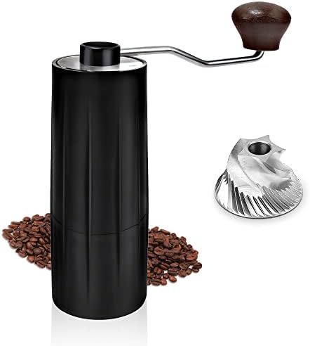  Nual Coffee Bean Grinder OMeJia Hand Handheld Coffee Grinder Manual Burr Crank Coffee Grinder Portable Camping Travel Coffee Grinder